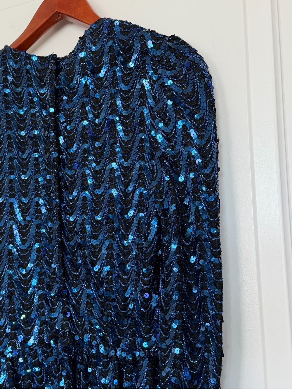 Vintage Designer Partique Union Made Sequin Peplum Blouse New York XS Small